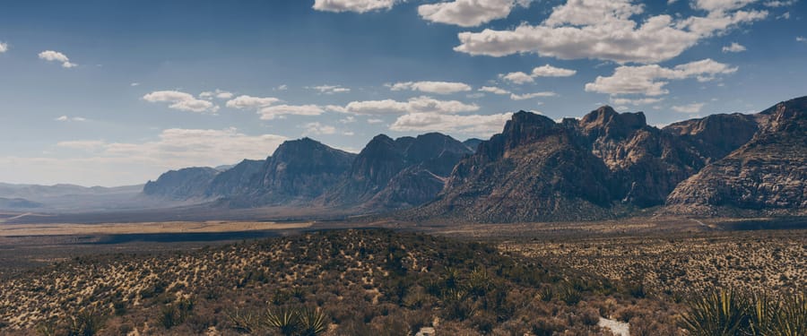 Open desert and mountain ridgeline southeast of the valley